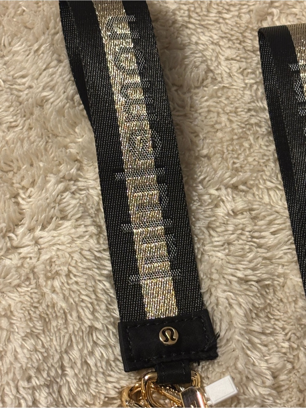 lululemon athletica black double pouch wristlet with gold accents - Picture 5 of 5